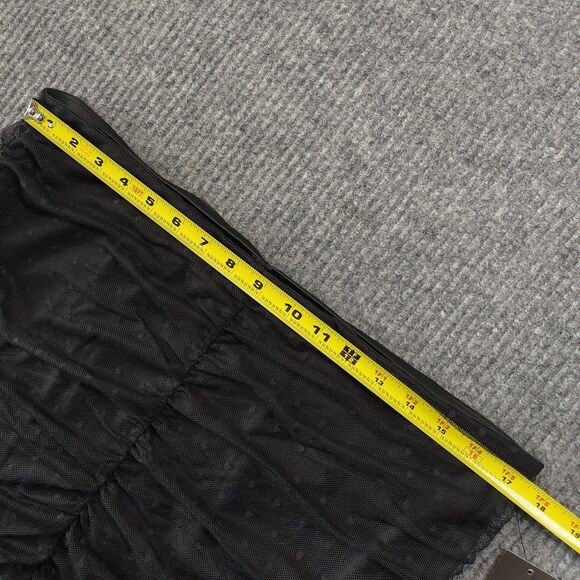 Bold Elements Womens Size Large Midi A-Line Skirt Black Polka-Dot Mesh NEW - Picture 10 of 11